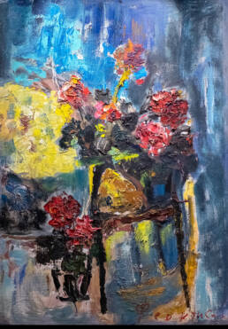 Geraniums in the twilight-Asia Feoktistova