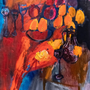 Still life with persimmon-Asia Feoktistova