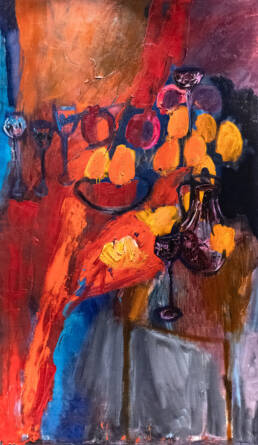 Still life with persimmon-Asia Feoktistova